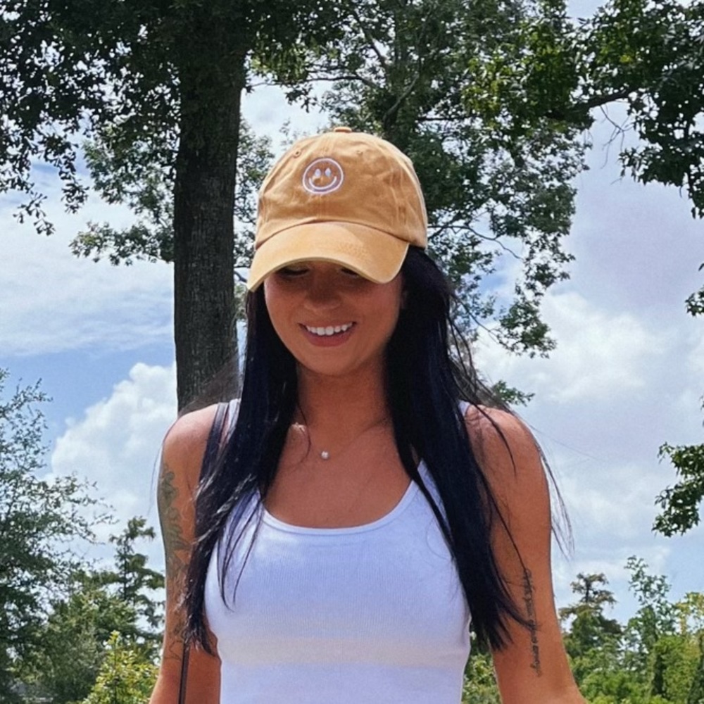 Smiley face ball cap